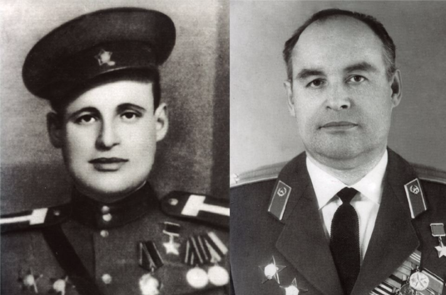 Владимир Игнатьев – участник парада Победы (слева); он же в звании подполковника (справа). Фото: из личного архива