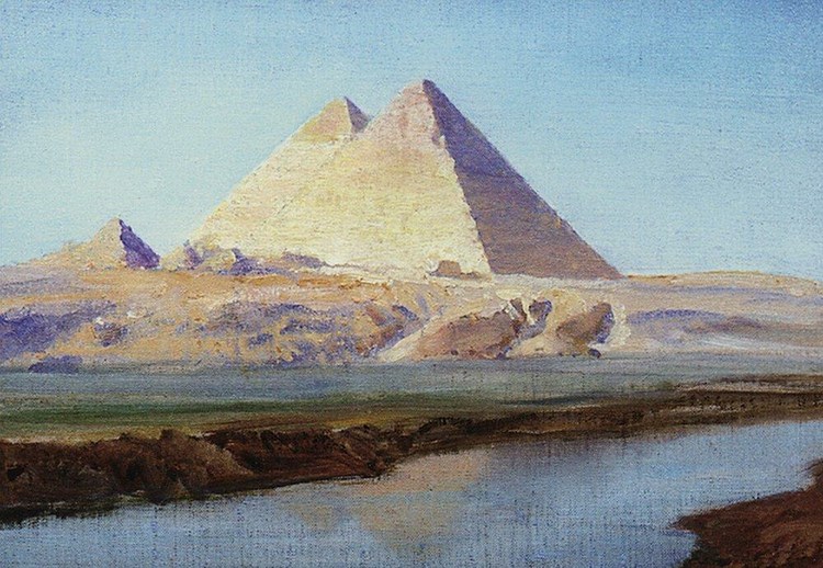 Большие пирамиды Хеопса и Хефрена. В. Д. Поленов. 1899 г. 