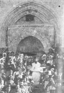 Чин погребения плащаницы Божией Матери (фото нач. XX в. Иерусалим)