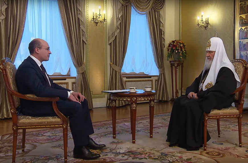 Фото: скриншот видео рождественского интервью Патриарха Кирилла