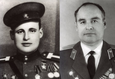 Владимир Игнатьев – участник парада Победы (слева); он же в звании подполковника (справа). Фото: из личного архива