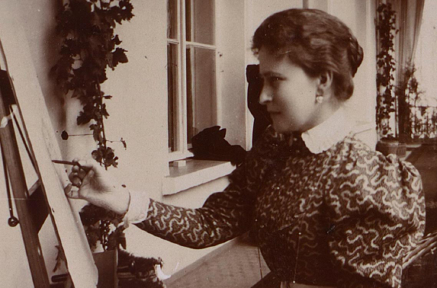 Великая княгиня Елизавета Фёдоровна за рисованием. Ильинское (Царское село?). 1898 год Великая княгиня Елизавета Фёдоровна за рисованием. Ильинское (Царское село?). 1898 год