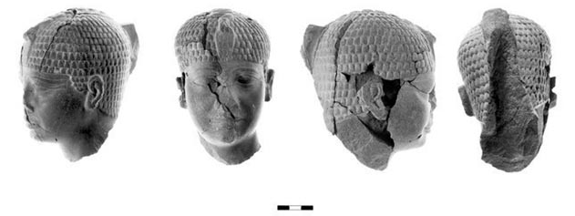 © Фото : Hebrew University Глиняная голова фараона, найденная в Тель-Хацоре