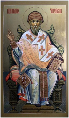 Чудотворная икона Святителя Спиридона, приобретенная председателем Кипрского отделения ИППО в монастыре на Кипре
