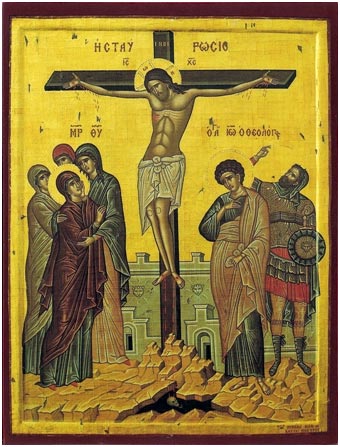 Икона «Распятие Христа», приобретенная председателем Кипрского отделения в монастыре Ставровуни
