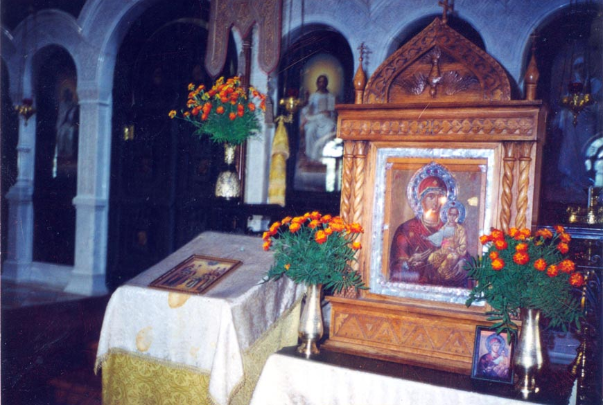 Икона Одигитрия в Гефсиманском монастыре. Фотография 1996 г.